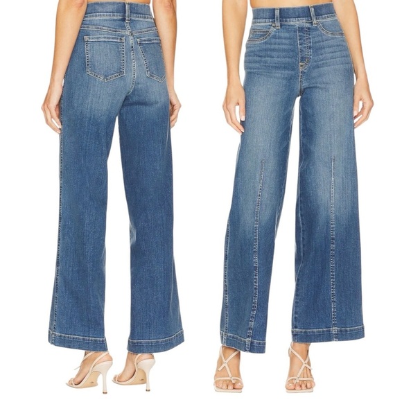 SPANX x REVOLVE Seamed Front Wide Leg Jean in Vintage Indigo 20407R - Picture 1 of 11